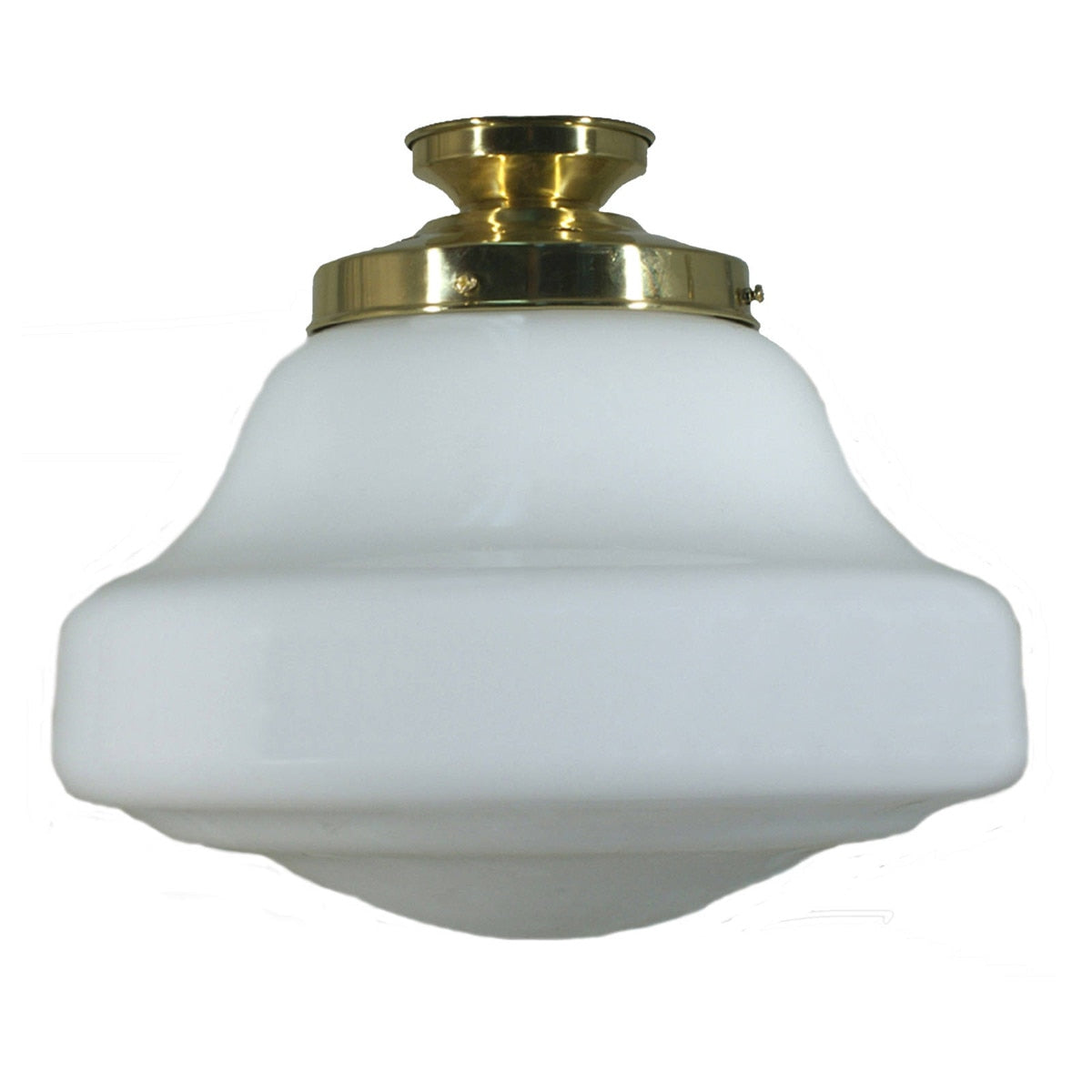 DIY Batten Fix Brass With Lincoln Schoolhouse Opal Gloss Glass - 3000066