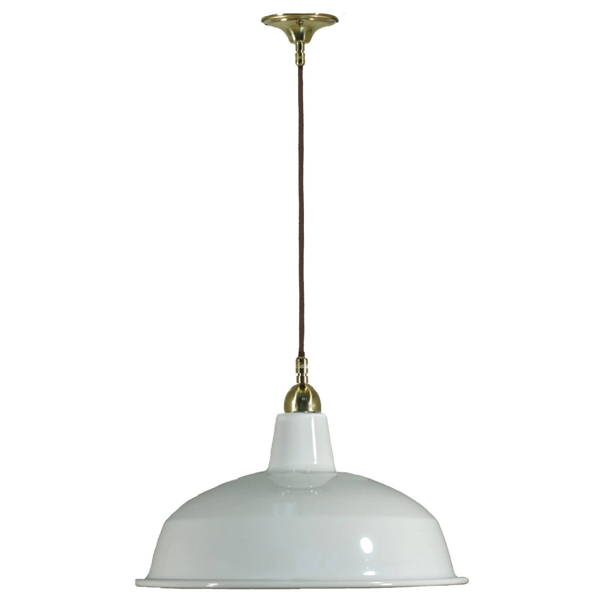 Single Cord Pendant Brass With 420mm Warehouse White Shade - 3000110