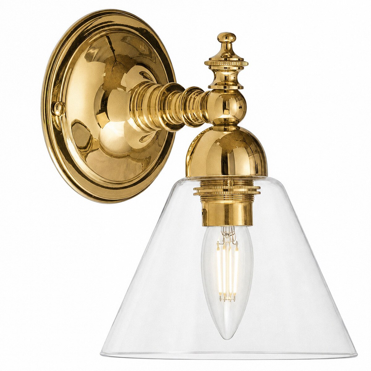 Koscina Wall Light Brass With Cono Clear Glass - 3000153