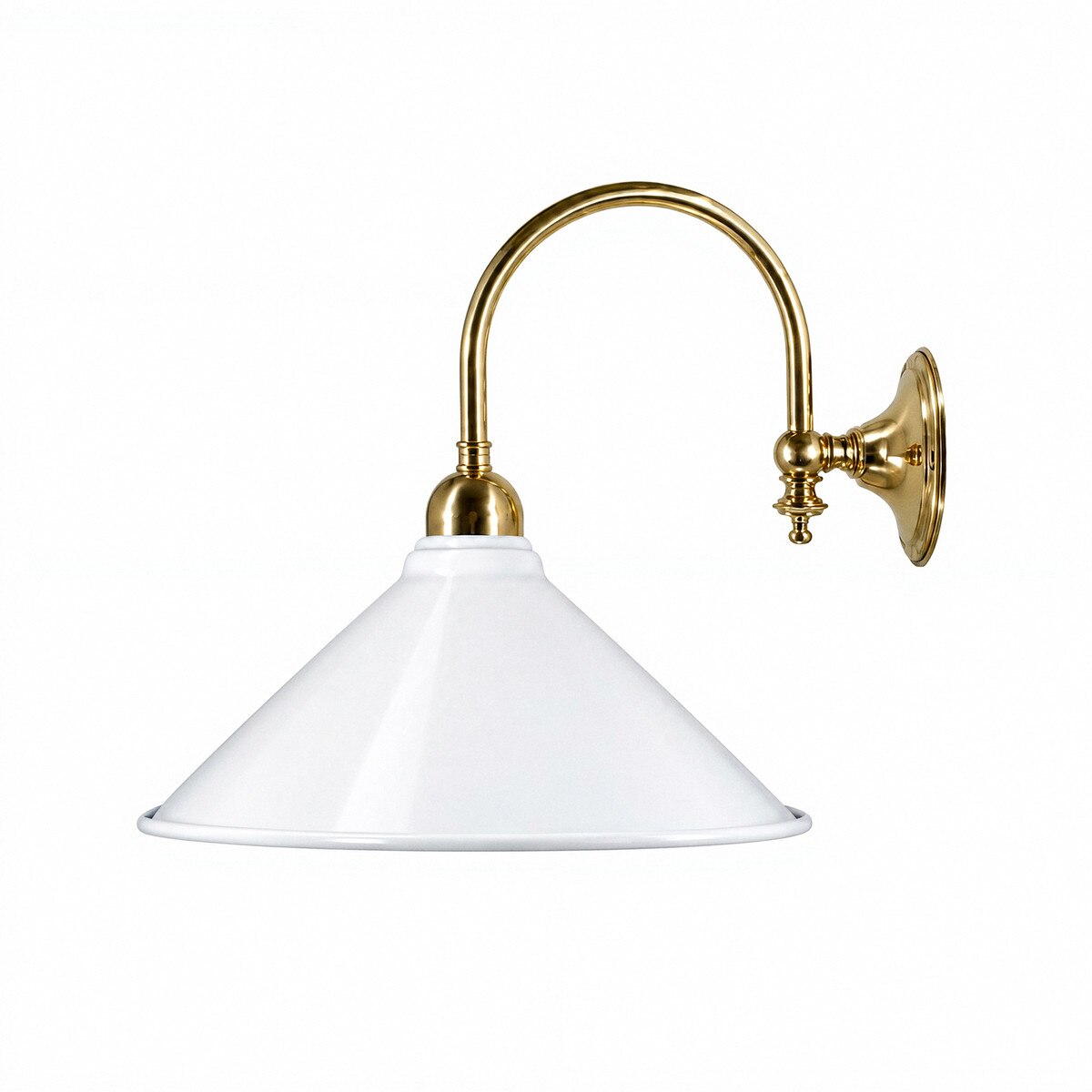 Luke Wall Light Brass With 250mm Edwardian White Shade - 3000185