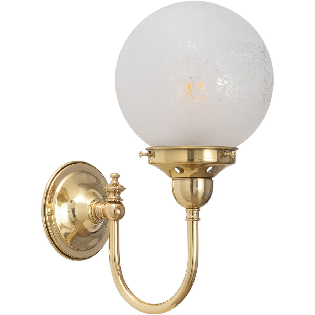 Luke Wall Light Brass With Sheffield Glass - 3000187