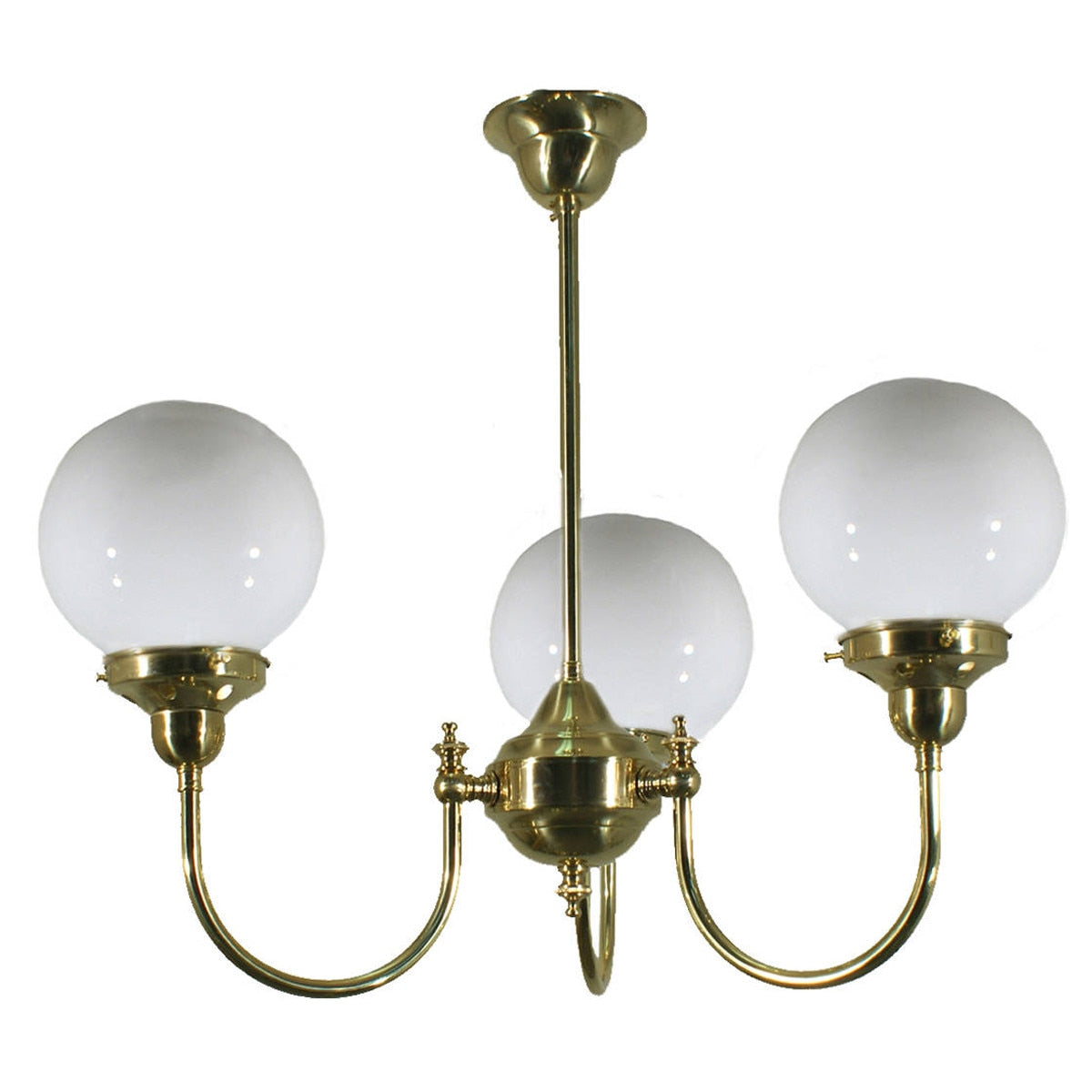 Luke 3 Light Pendant Brass With Sphere Opal Glass - 3000188