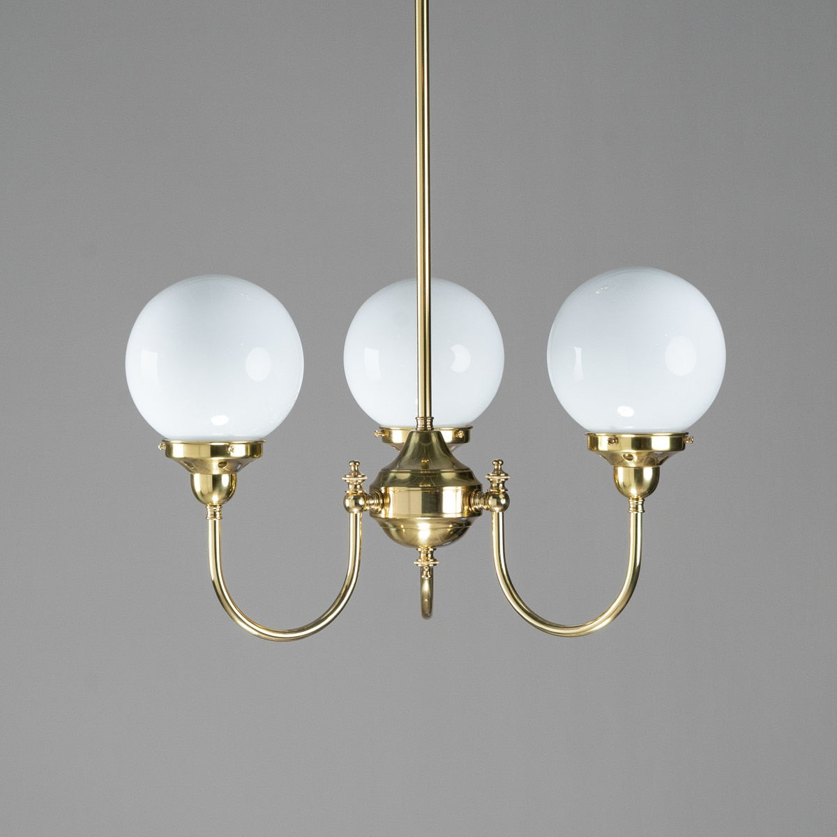 Luke 3 Light Pendant Brass With Sphere Opal Glass - 3000188
