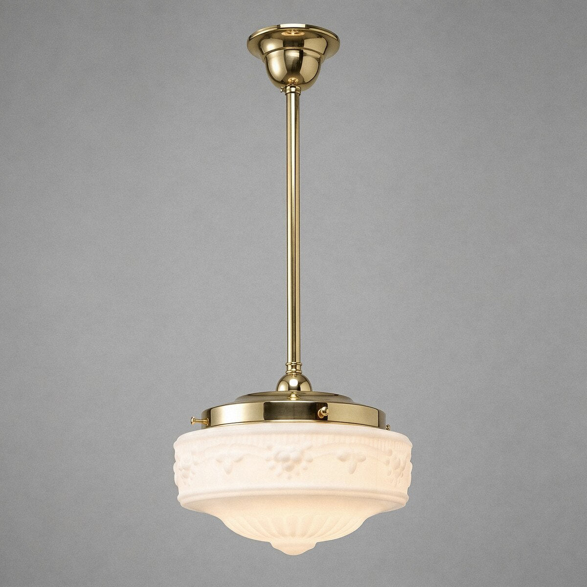Single Rod Pendant Brass With 11" Senator Opal Matt Glass - 3000247