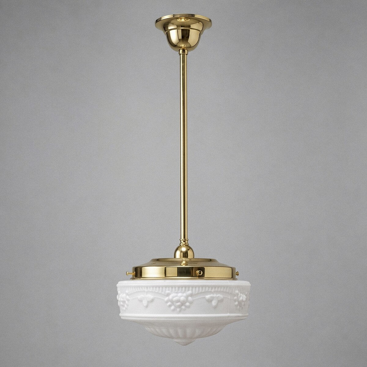 Single Rod Pendant Brass With 11" Senator Opal Matt Glass - 3000247