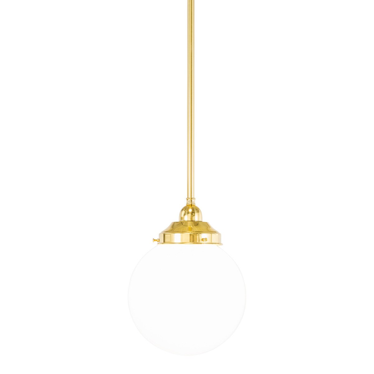 Single Rod Pendant Brass With 8" Sphere Opal Glass - 3000254