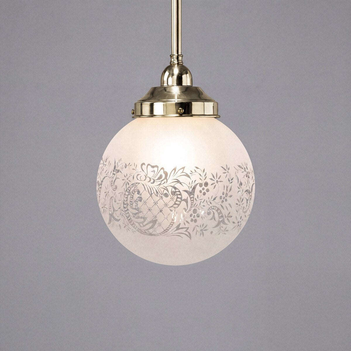 Single Rod Pendant Brass With 8" Sheffield Glass - 3000258