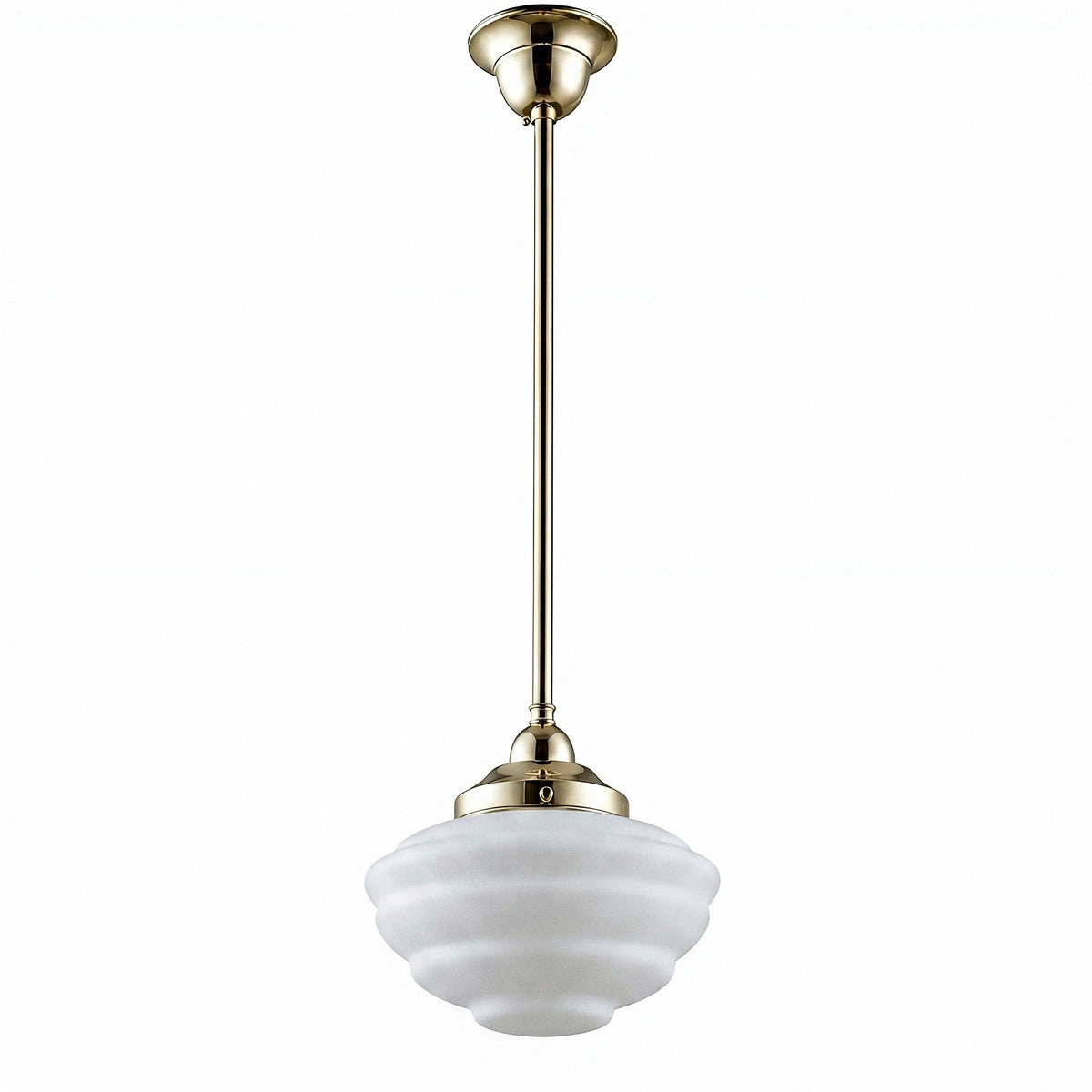 Single Rod Pendant Brass With Cannes Opal Matt Glass - 3000267