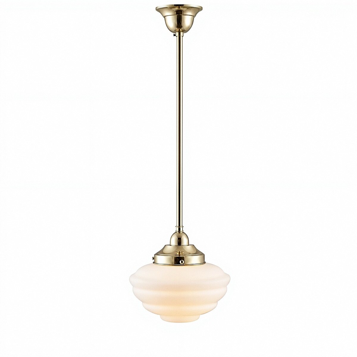 Single Rod Pendant Brass With Cannes Opal Matt Glass - 3000267