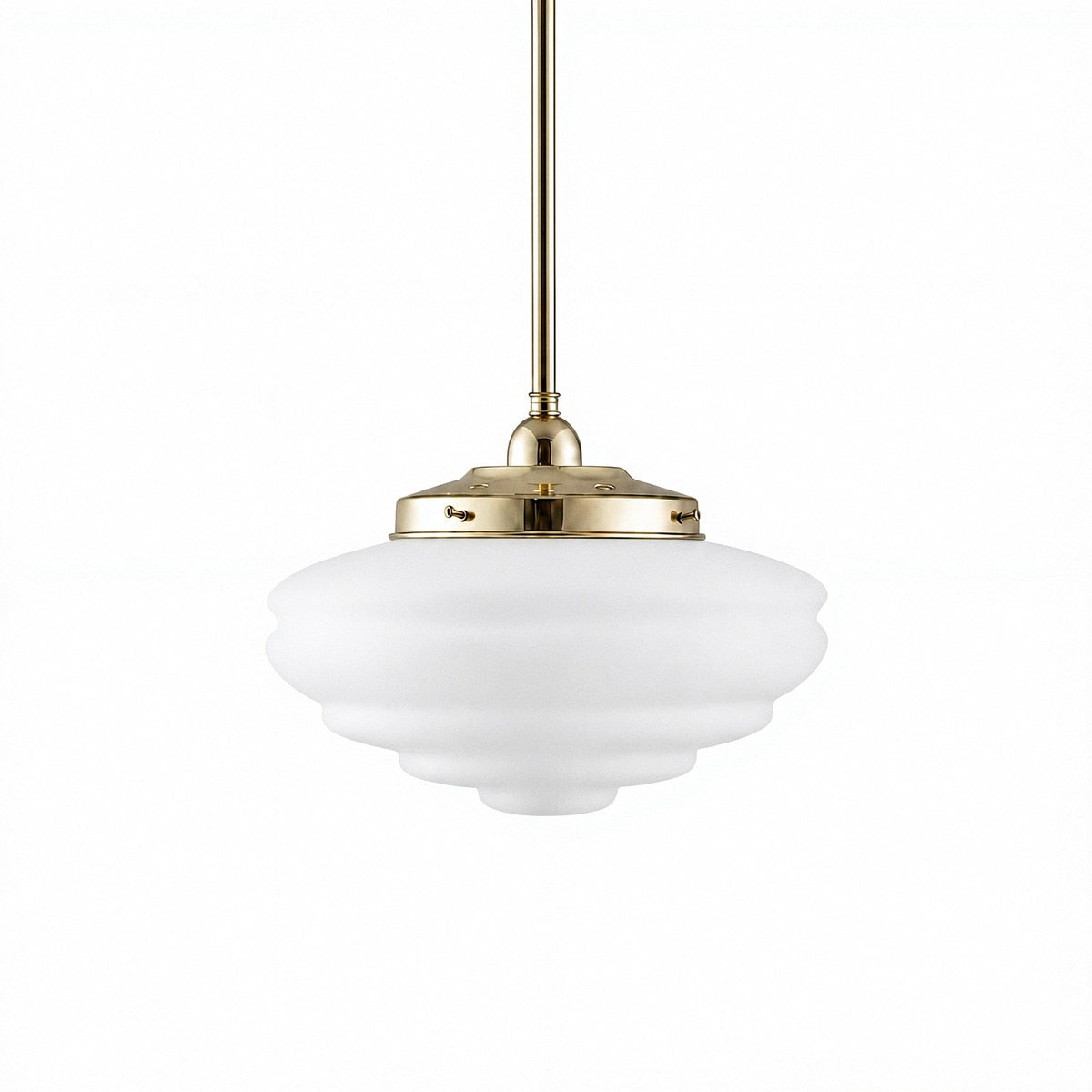 Single Rod Pendant Brass With Chateau Opal Matt Glass - 3000268