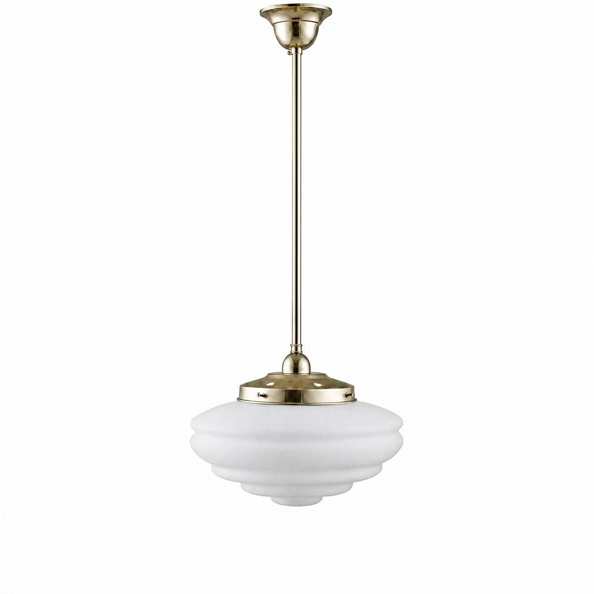 Single Rod Pendant Brass With Chateau Opal Matt Glass - 3000268