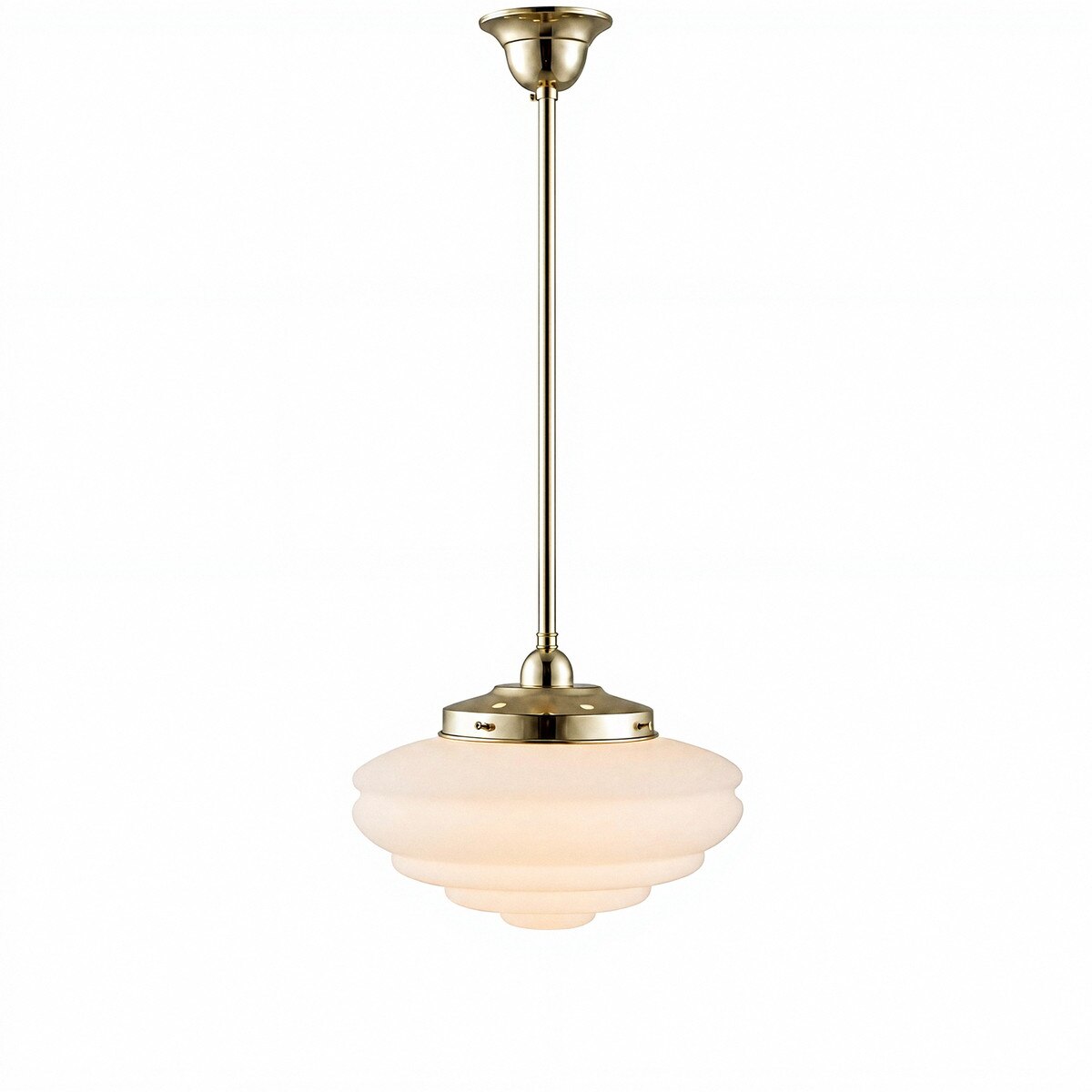 Single Rod Pendant Brass With Chateau Opal Matt Glass - 3000268
