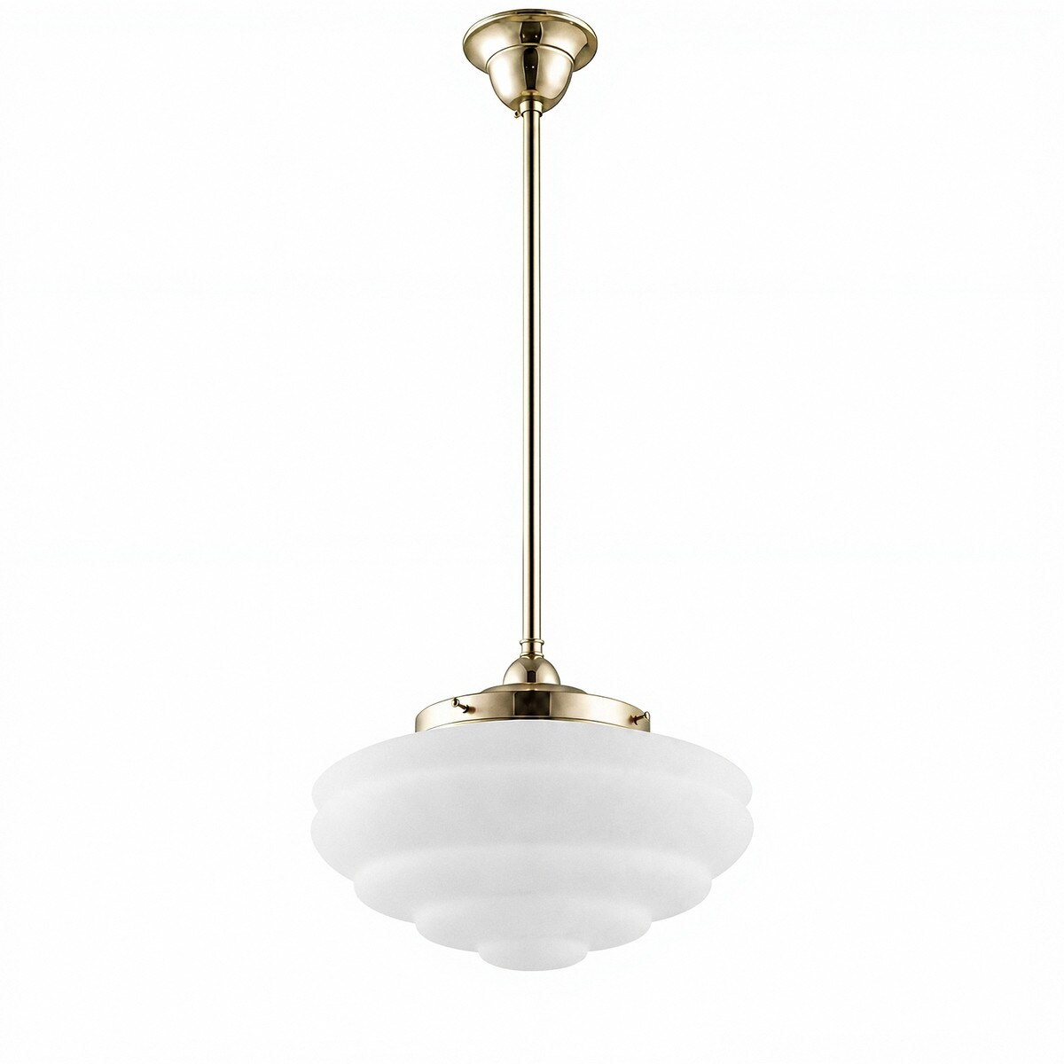 Single Rod Pendant Brass With Chateau Opal Matt Glass - 3000268