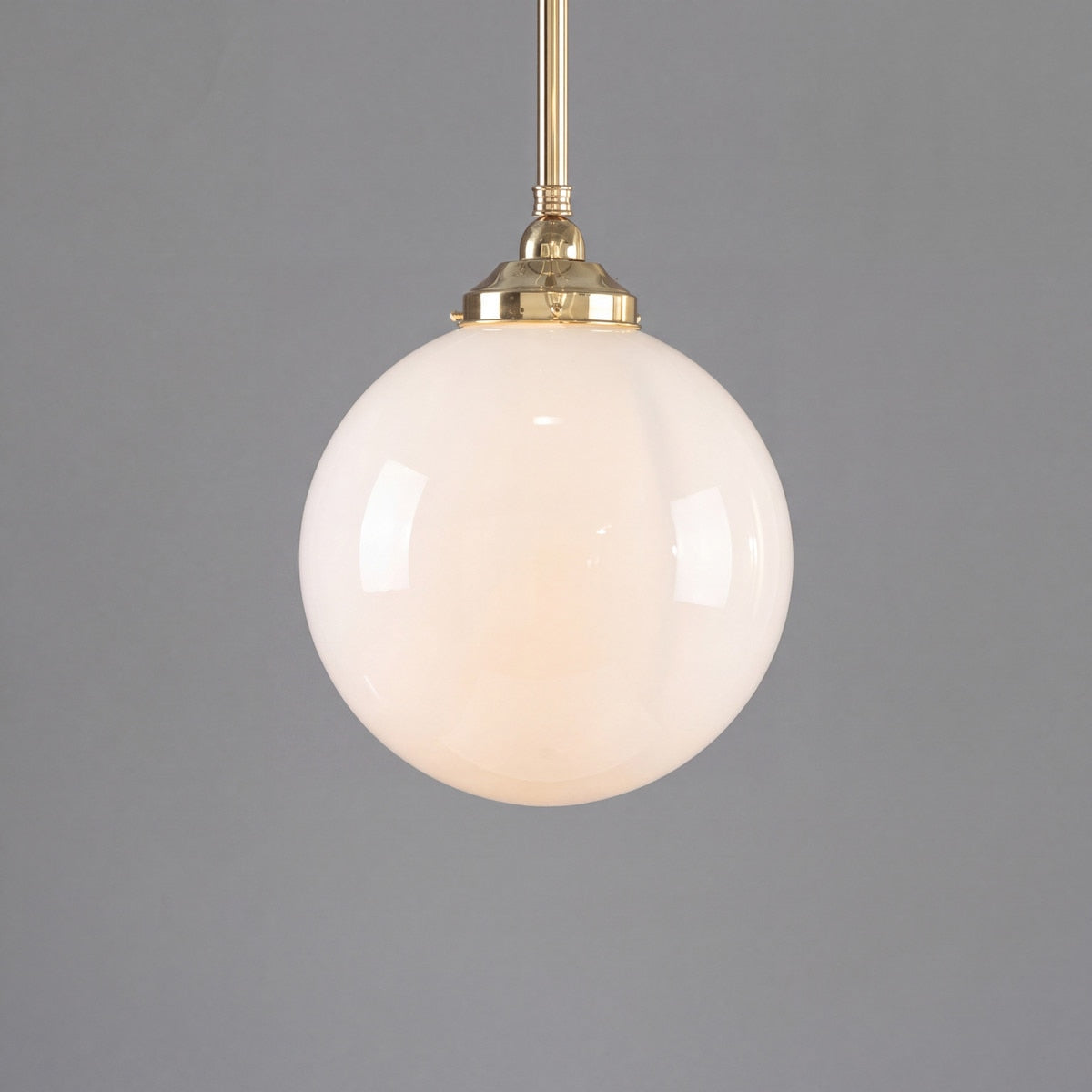 Single Rod Pendant Brass With 12" Sphere Opal Glass - 3000278