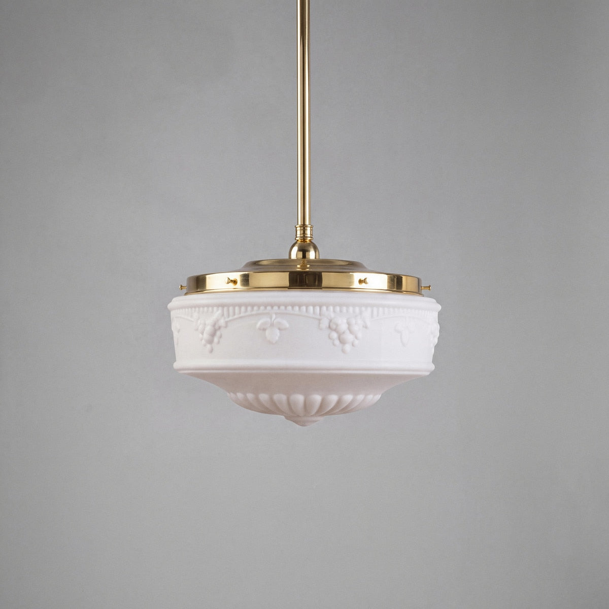 Single Rod Pendant Brass With 14" Senator Opal Matt Glass - 3000285
