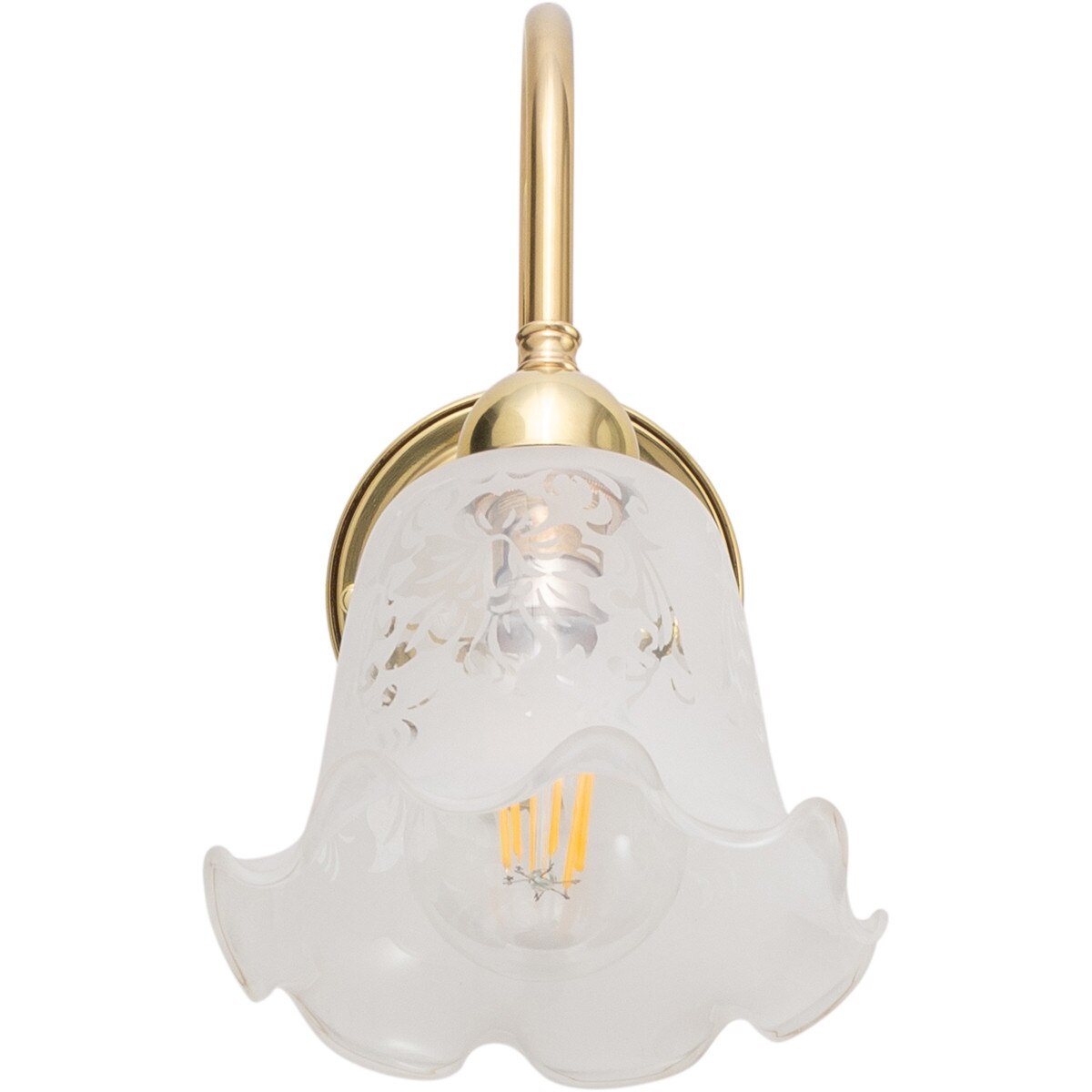 Victoriana Wall Light Brass With 5008 Frost Etched Glass - 3000316