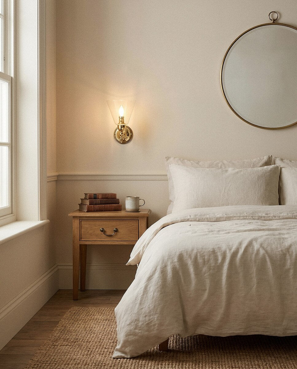 Waubra Wall Light Brass With Cono Clear Glass - 3000333