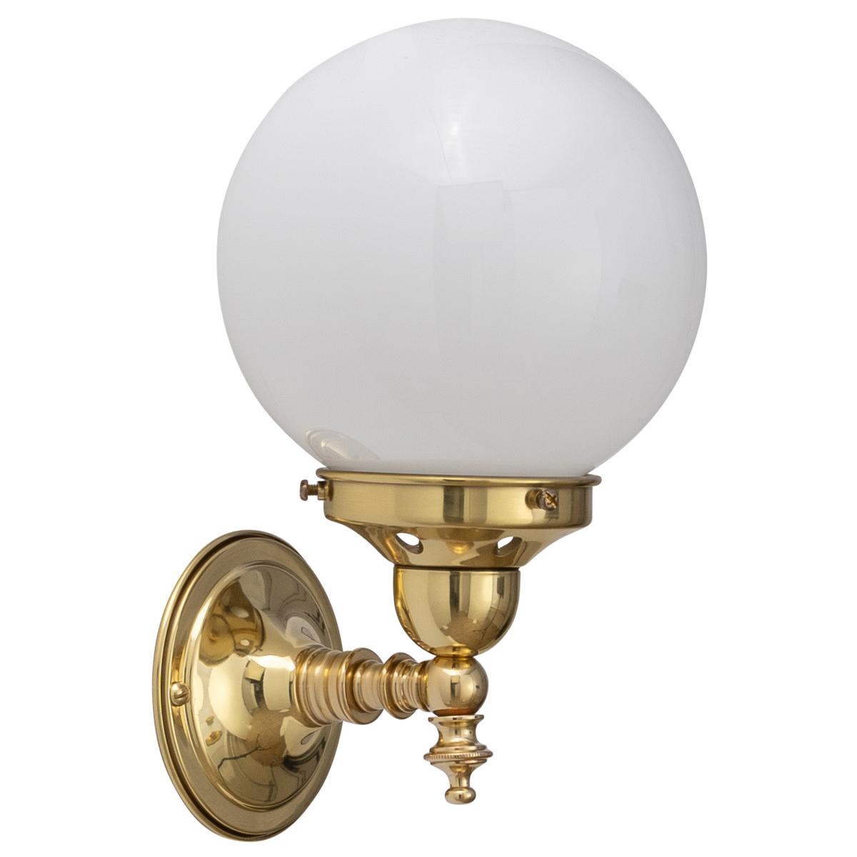 Koscina Wall Light Brass Aluminium With 6" Sphere Opal Gloss Glass - 3000351