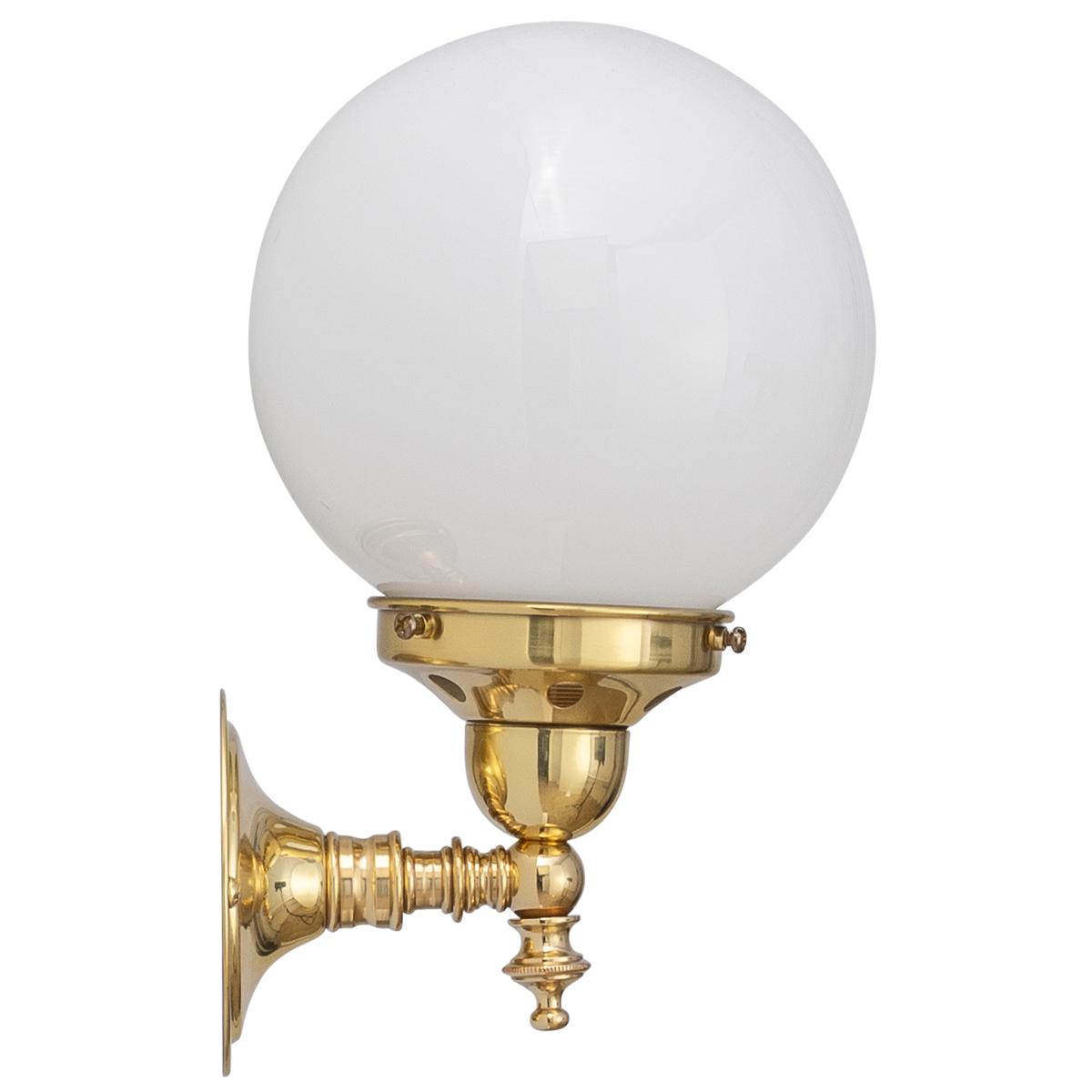 Koscina Wall Light Brass Aluminium With 6" Sphere Opal Gloss Glass - 3000351