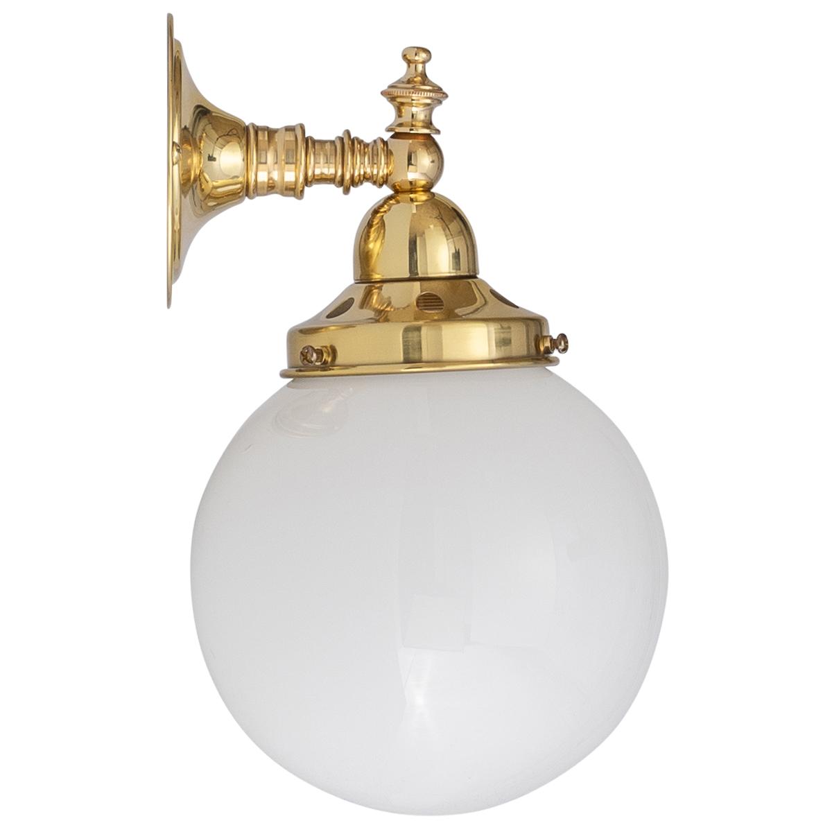 Koscina Wall Light Brass Aluminium With 6" Sphere Opal Gloss Glass - 3000351