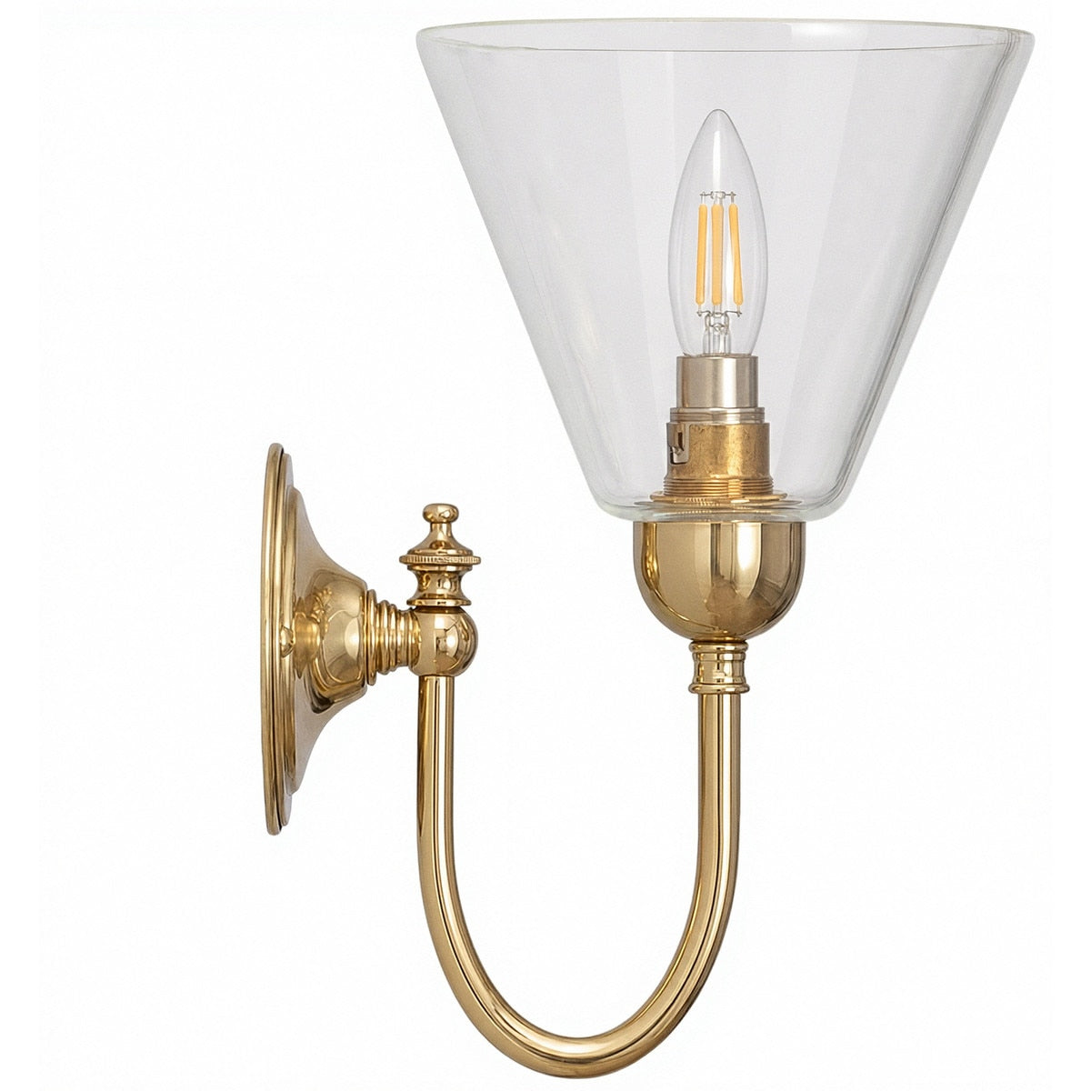 Loxton Wall Light Brass With Cono Clear Glass - 3001175