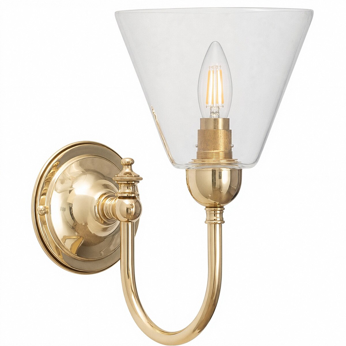 Loxton Wall Light Brass With Cono Clear Glass - 3001175