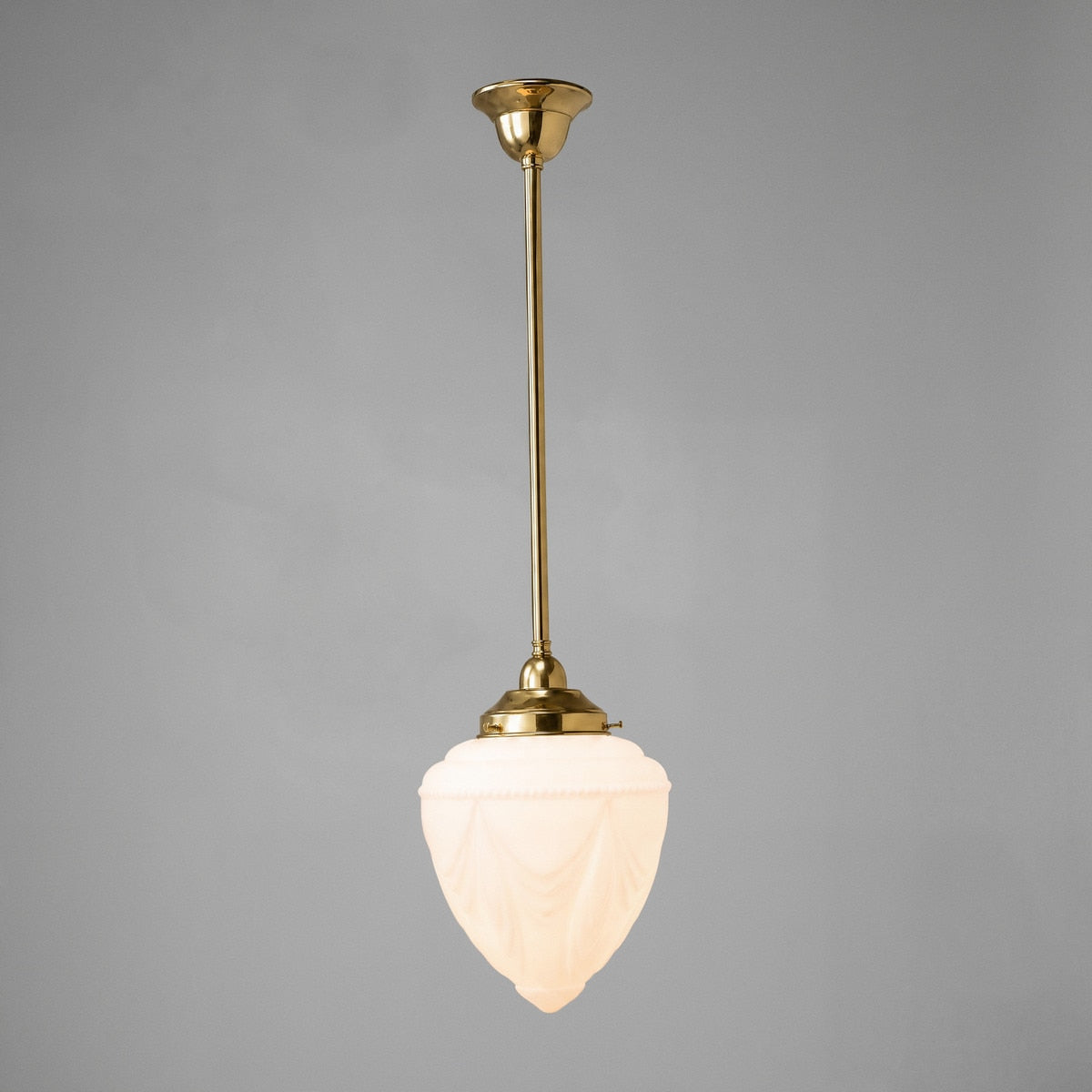 Single Rod Pendant Brass With 8" Empire Opal Matt Glass - 3001242