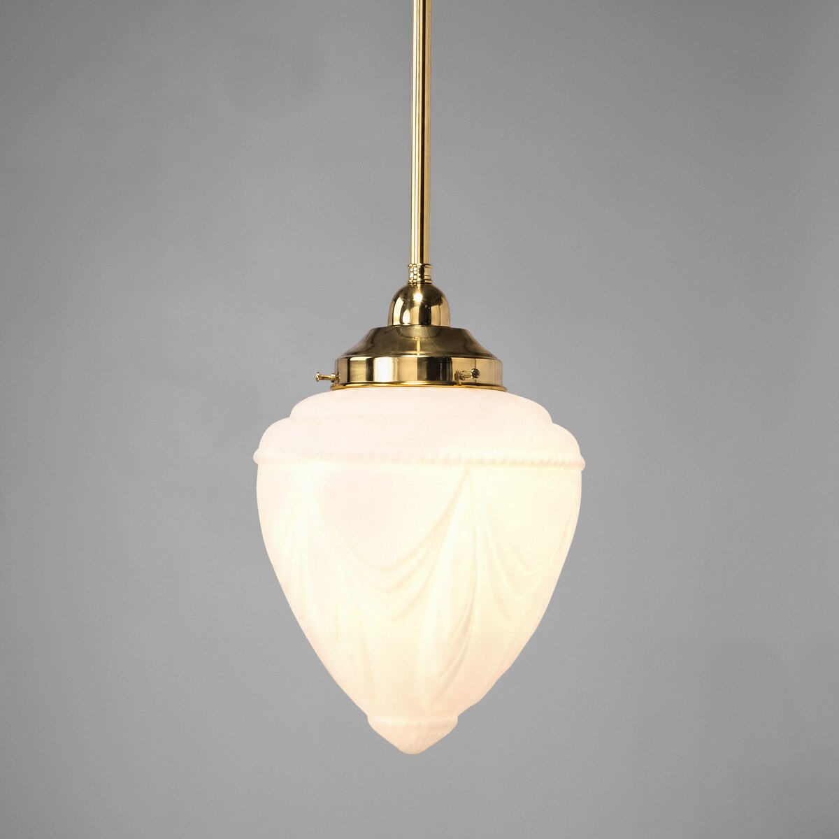 Single Rod Pendant Brass With 8" Empire Opal Matt Glass - 3001242