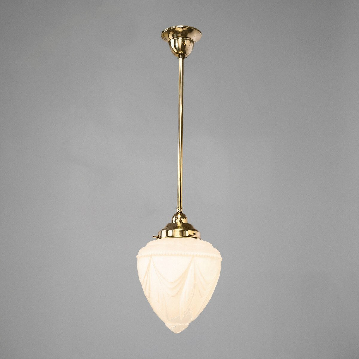 Single Rod Pendant Brass With 8" Empire Opal Matt Glass - 3001242