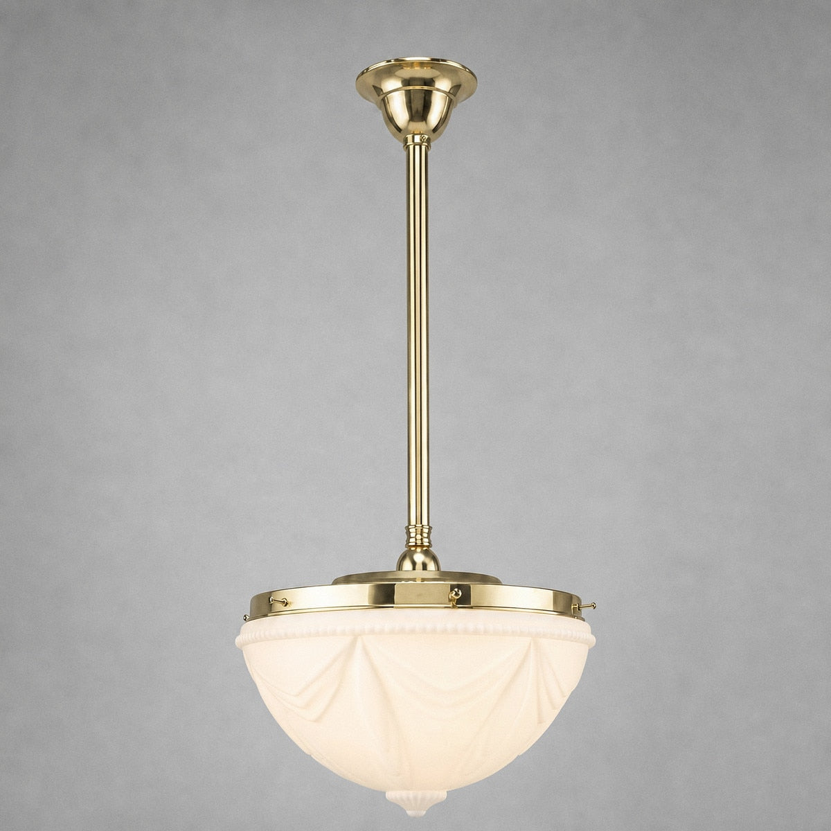 Single Rod Pendant Brass With 14" Empire Opal Matt Glass - 3001278