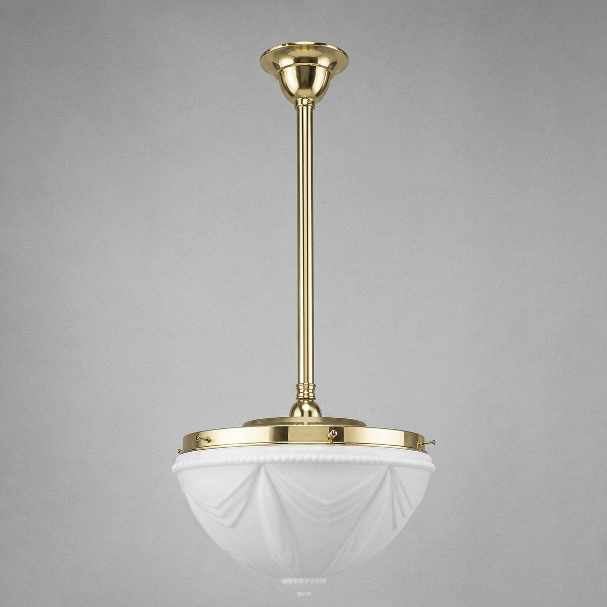 Single Rod Pendant Brass With 14" Empire Opal Matt Glass - 3001278