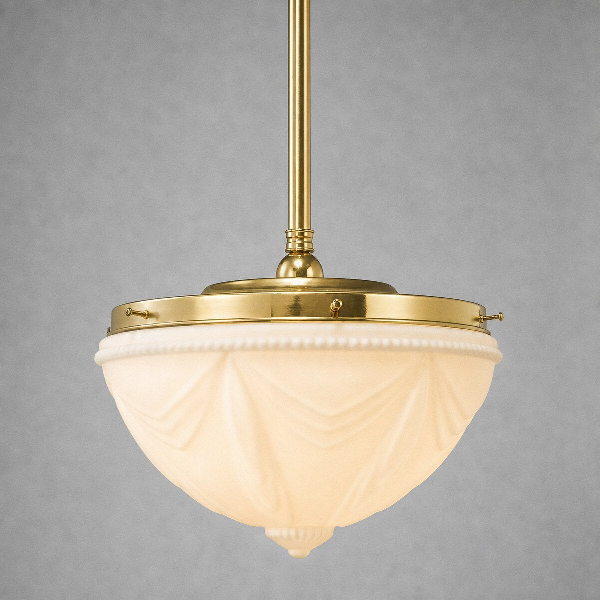 Single Rod Pendant Brass With 14" Empire Opal Matt Glass - 3001278