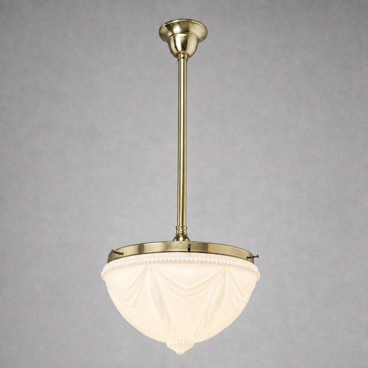 Single Rod Pendant Brass With 14" Empire Opal Matt Glass - 3001278