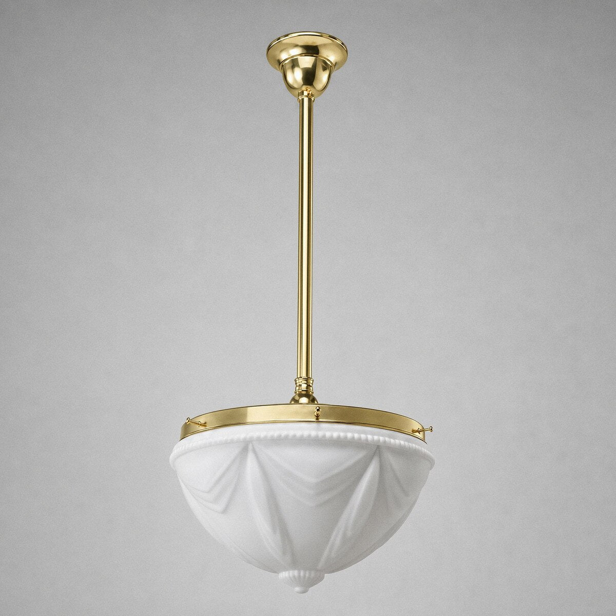 Single Rod Pendant Brass With 14" Empire Opal Matt Glass - 3001278