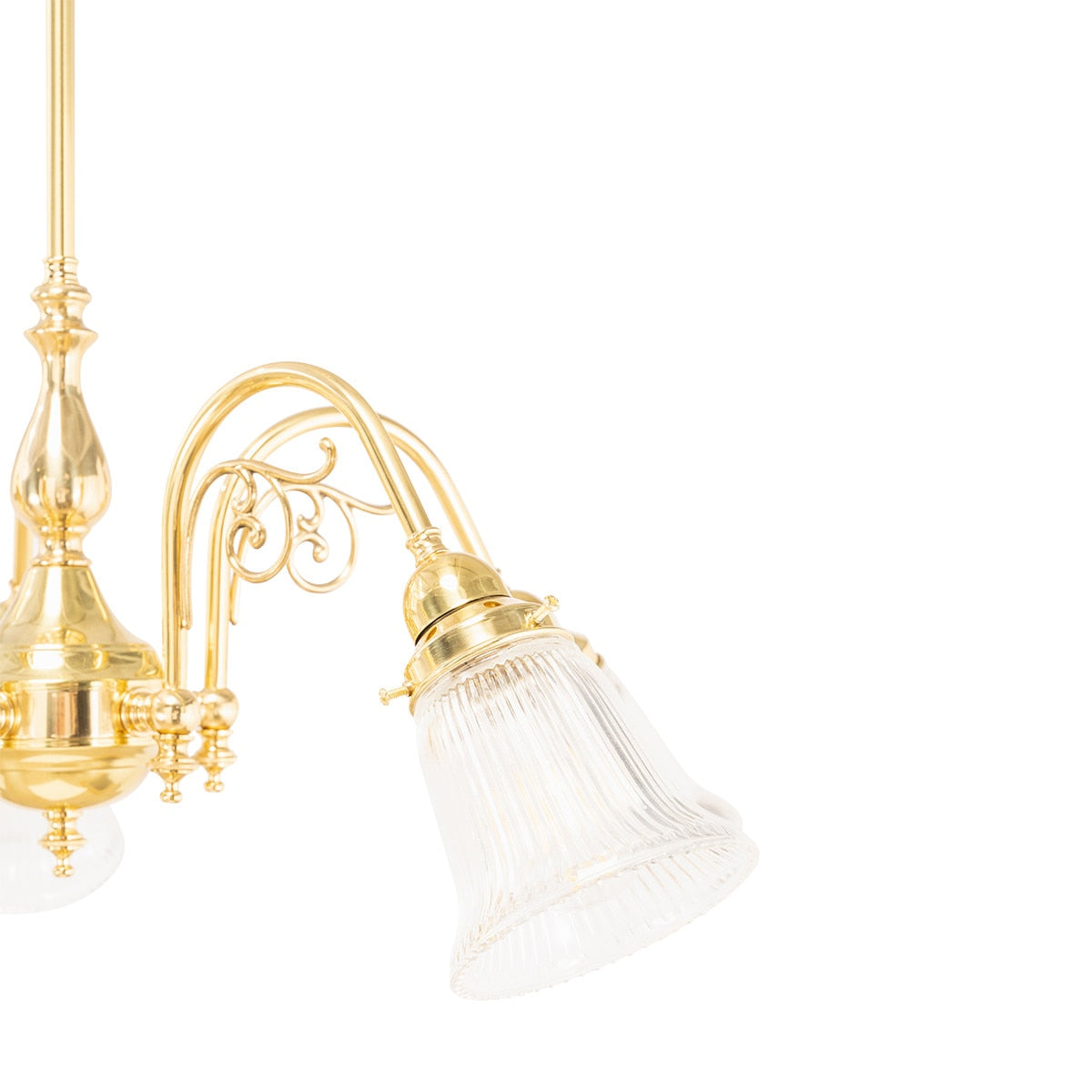 Victoriana 5 Light Pendant Light with Zipper Shade Polished Brass & Clear - 3001281