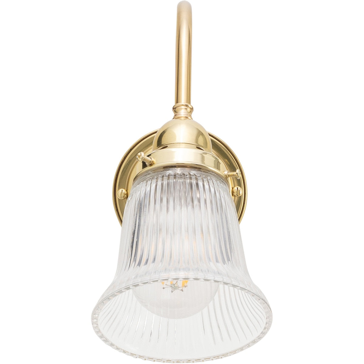 Victoriana Wall Light with Zipper Shade Polished Brass & Clear - 3001282