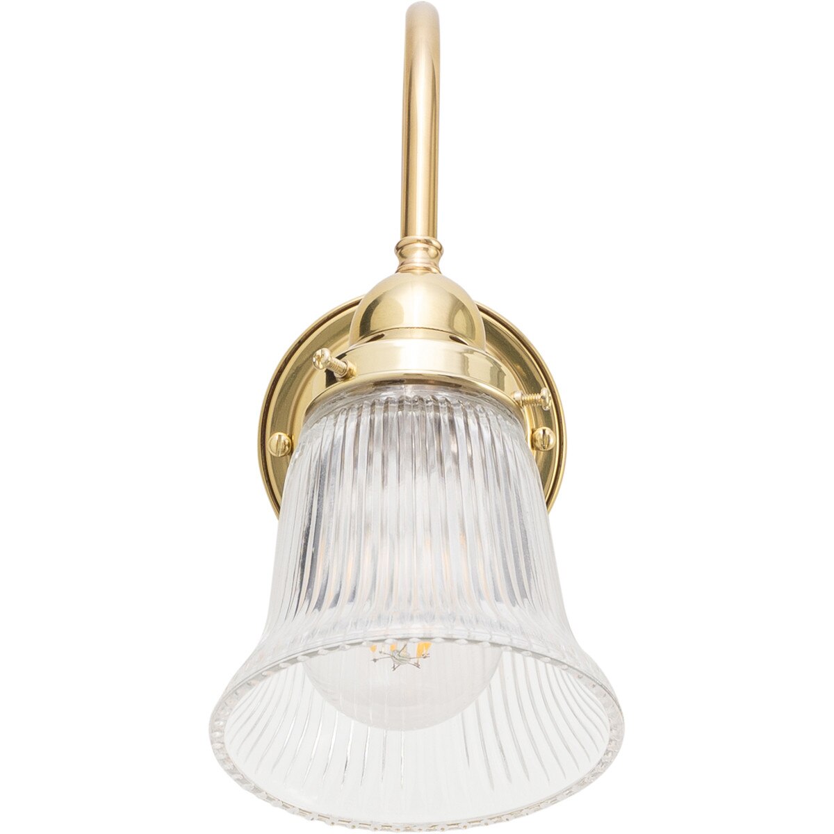 Victoriana Wall Light with Zipper Shade Polished Brass & Clear - 3001282