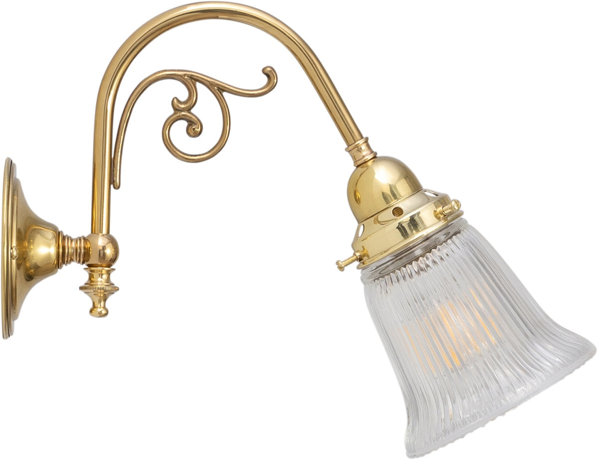 Victoriana Wall Light with Zipper Shade Polished Brass & Clear - 3001282