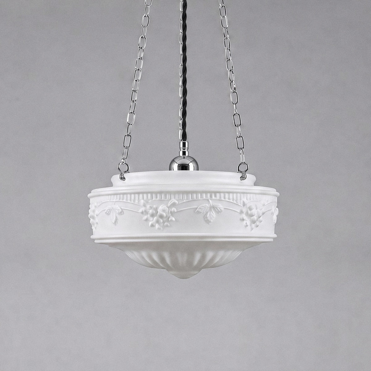 3 Chain Suspension Pendant Chrome With 11" Senator Opal Matt Glass - 3010004