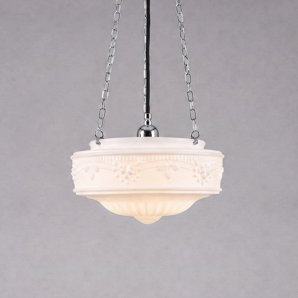 3 Chain Suspension Pendant Chrome With 11" Senator Opal Matt Glass - 3010004