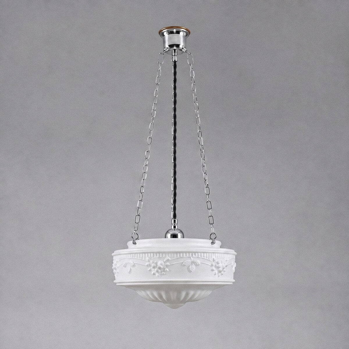 3 Chain Suspension Pendant Chrome With 11" Senator Opal Matt Glass - 3010004