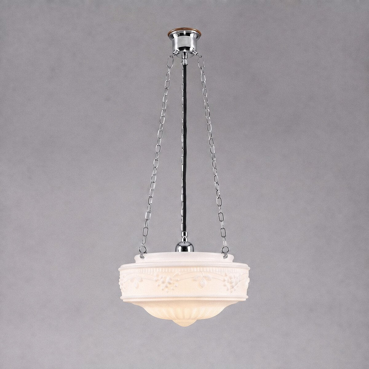 3 Chain Suspension Pendant Chrome With 11" Senator Opal Matt Glass - 3010004