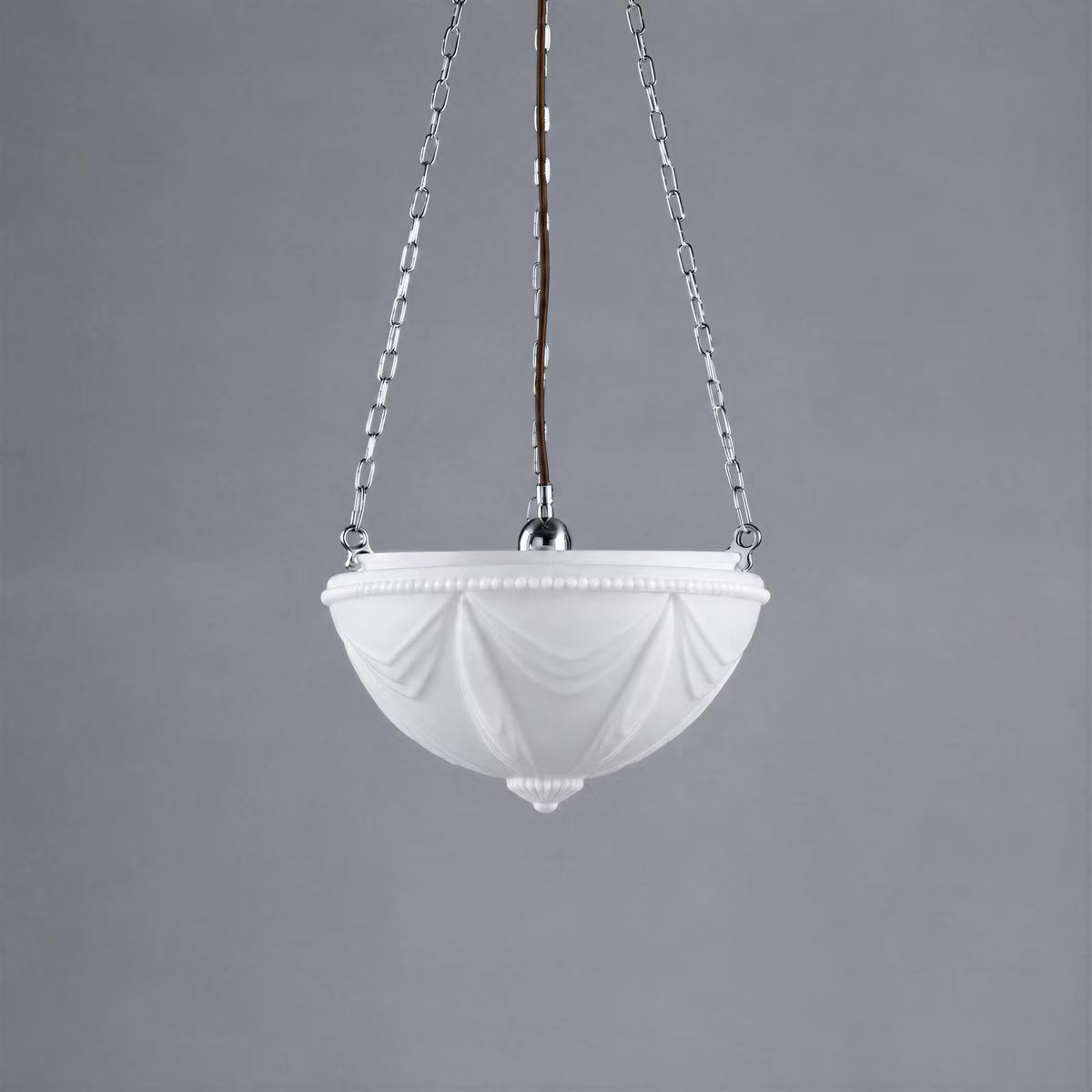 3 Chain Suspension Pendant Chrome With 14" Empire Opal Matt Glass - 3010005