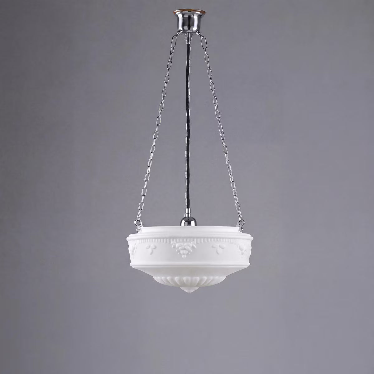 3 Chain Suspension Pendant Chrome With 14" Senator Opal Matt Glass - 3010006
