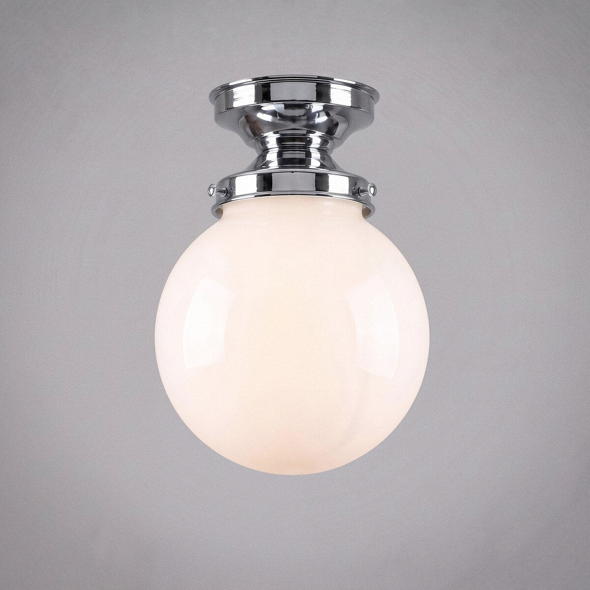 DIY Batten Fix Chrome With 6" Sphere Opal Gloss Glass - 3010024