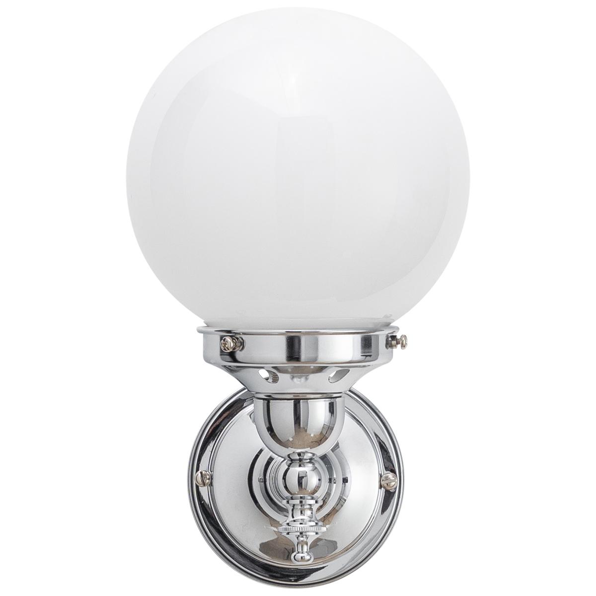 Koscina Wall Light Chrome Aluminium With 6" Sphere Opal Gloss Glass - 3010105