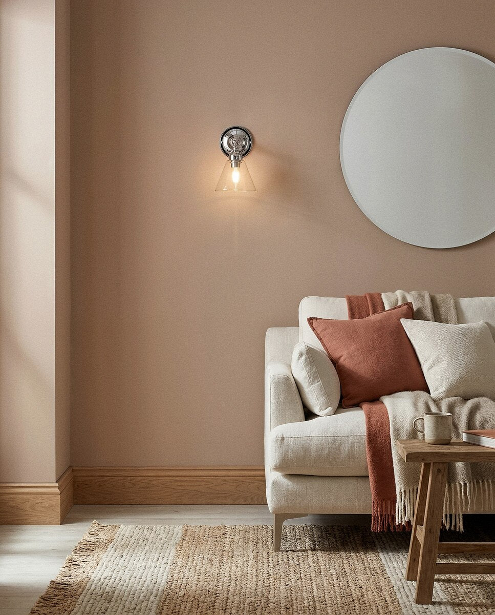 Koscina Wall Light Chrome With Cono Clear Glass - 3010106