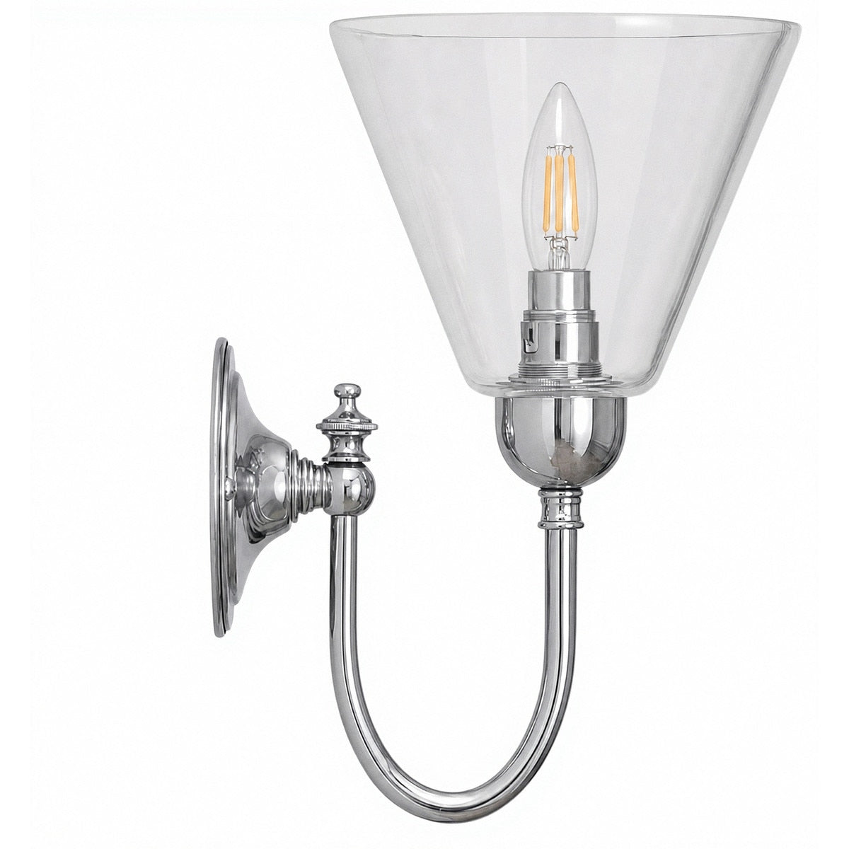 Loxton Wall Light Chrome With Cono Clear Glass - 3010110