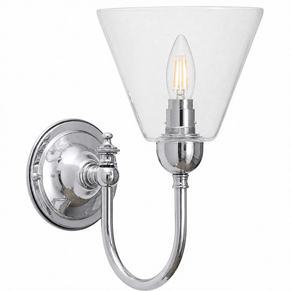 Loxton Wall Light Chrome With Cono Clear Glass - 3010110