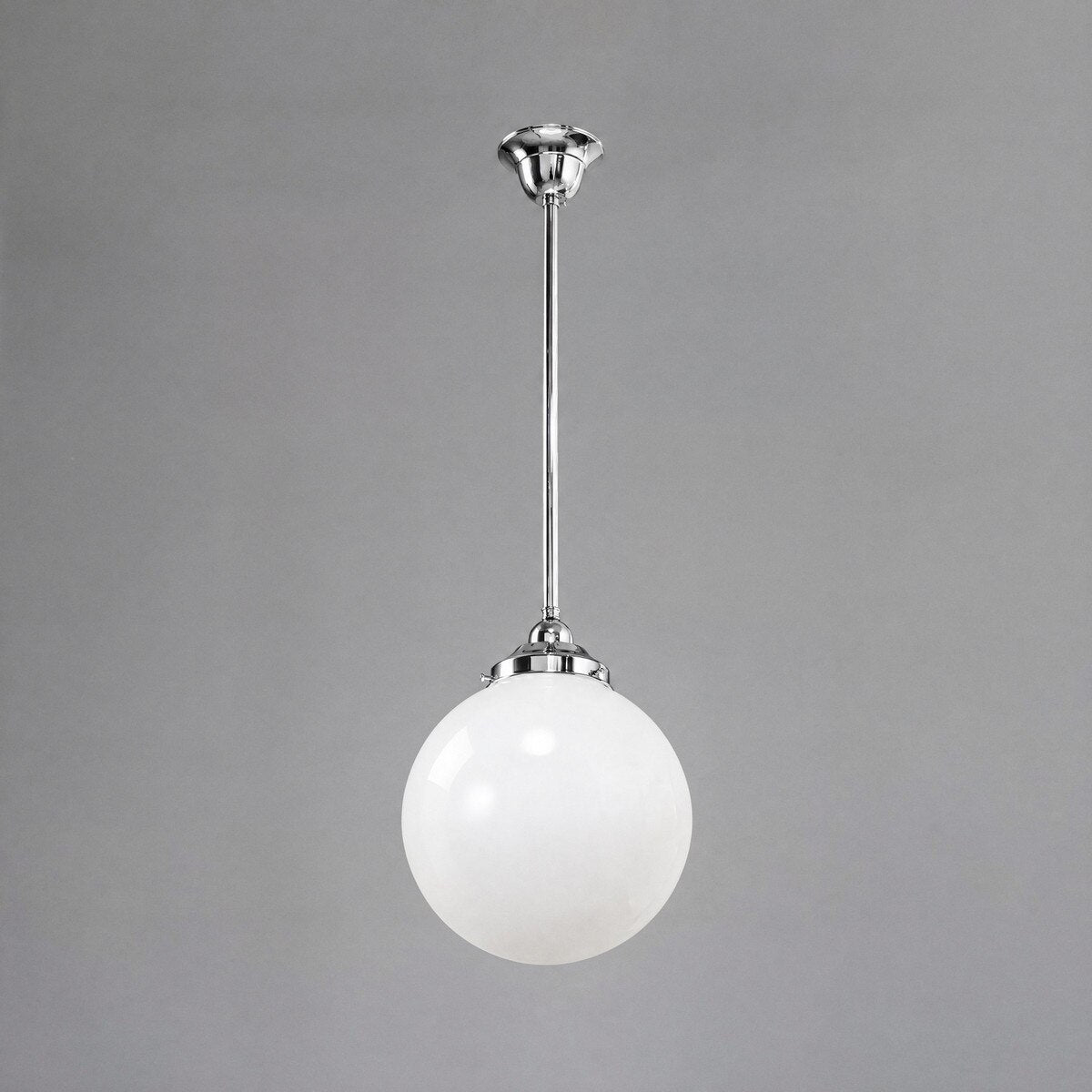 Single Rod Pendant Chrome With 10" Sphere Opal Gloss Glass - 3010170